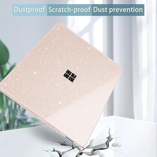 Mektron Glitter Case for 13.8" Microsoft Surface Laptop 8 2026 Fits Surface Laptop 13.8 Inch 7 2024 Cover (Model: 2036),Keyboard Cover +Screen Protector +Dust Plugs, Sparkly Sakura Pink - color: Sparkly Sakura Pink