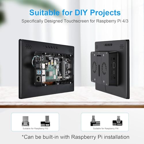 10.1 Inch Touchscreen for Raspberry Pi,1280 * 800,HDMI USB-C(Dark) | 5-point touch,Quick response,Dual-Speaker,16:10,178°viewing angle,400nits,1500:1,VESA,72%NTSC,IPS - color: dark