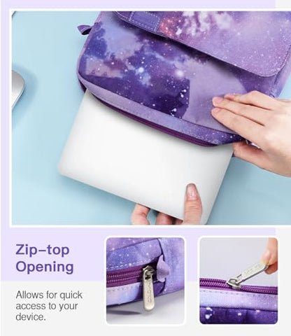 MoKo 13.3-14 Inch Laptop Sleeve Carrying Bag with Shoulder Strap & Handle | Fits Mac Neo A18 Pro, Mac Pro 13.3-inch M2, MacPro 14.2-inch M5/M5 Pro/M5 Max and MacAir 13.6-inch M5, Purple Starry Sky - color: Purple Starry Sky, size: 13.3-14 inch