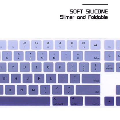 HRH Ombre Dark Purple Silicone Keyboard Cover Keypad Skin for Magic Keyboard with Numeric Keypad A1843 MQ052LL/A Released in 2017 (US Layout) - color: Ombre Dark Purple