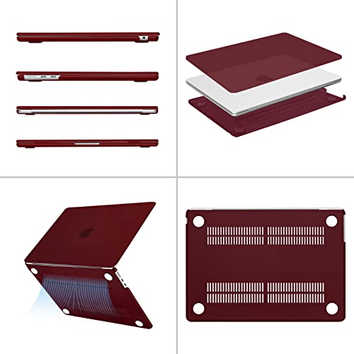 MOSISO Compatible with MacBook Air 13 inch Case M5 2026 M4 M3 M2 2025-2022 | A3449 A3240 A3113 A2681, Scratches-Resistant Protective Hard Shell for MacBook Air 13.6 inch Case, Burgundy - color: Burgundy