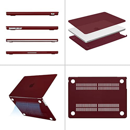 MOSISO Compatible with MacBook Air 13 inch Case M5 2026 M4 M3 M2 2025-2022 | A3449 A3240 A3113 A2681, Scratches-Resistant Protective Hard Shell for MacBook Air 13.6 inch Case, Burgundy - color: Burgundy
