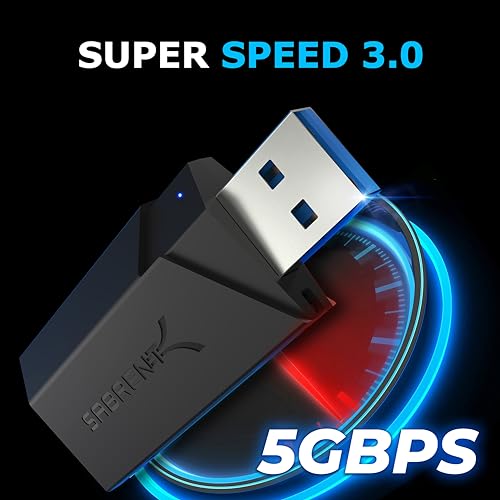 SABRENT SuperSpeed 2 Slot USB 3.0 Flash Memory Card Reader for Windows, Mac, Linux, and Certain Android Systems Supports SD, SDHC, SDXC, MMC/MicroSD, T Flash [Black] (CR-UMSS) (Pack of 5) - size: SuperSpeed USB 3.0 Reader (Pack of 5)