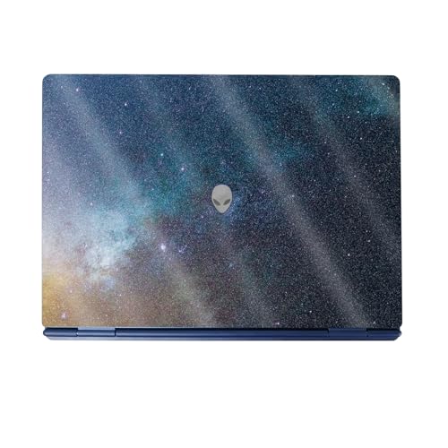 Glossy Glitter Laptop Skin Compatible with Alienware 16/16X Aurora (2025) - Astro Sky - Premium 3M Vinyl Protective Wrap Decal Cover - Easy to Apply | Crafted in The USA by MightySkins - color: Astro Sky, size: 16/16X Aurora (2025) Full Cover Skin, style: