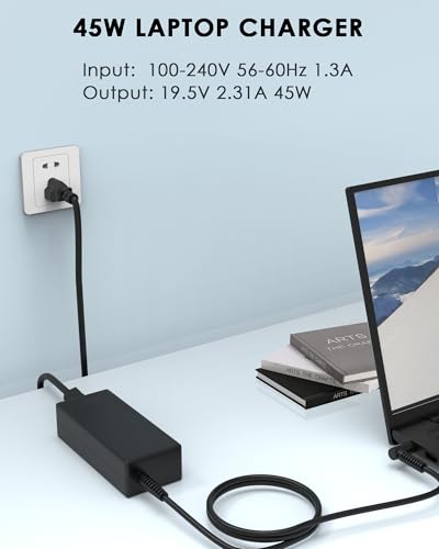 45W Laptop Charger for HP 15 17-4.5 * 3.0mm Blue Tip Power Cord | 45W Power Adapter, 4.5*3.0mm Connector, 19.5V 2.31A, Multi-safety protection, for HP Laptop 15 17 Notebook