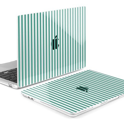 MEEgoodo Case for M5/M4/M3/M2 MacBook Air 15 inch Case 2026 2025 2024 2023, Laptop Shell Fit Model (A3448/A3241/A3114/A2941) for MacBook Air 15.3-inch, Green Stripes - color: Green Stripes