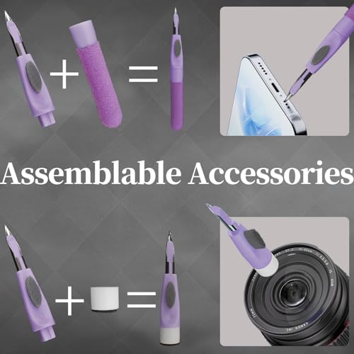 Laptop Computer PC Gaming Keyboard Cleaner Kit with Earbud Cleaning Pen, Hatstart Phone Tablet Touch Screen Mist Spray Device Clean Tool for iPhone iPad Airpod MacBook Pro, Cool Gadgets Gifts for Men - color: Purple