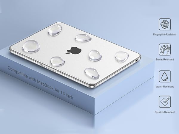 MOSISO Compatible with MacBook Air 15 inch Case M5 M4 M3 M2, Matte Clear | 4 in 1 Kit Seamlessly Closes Anti-Fingerprints Matte Hard Shell Cover for 2026-2023 A3448 A3241 A3114 A294 - color: Matte Clear
