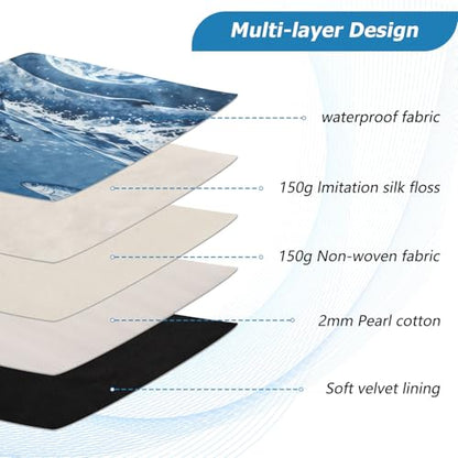 Marine Lifes and Earth Blue Padded Laptop Sleeve Case 13 Inch Soft Quilted Laptop Bag Waterproof Computer Sleeves - color: Marine Lifes and Earth Blue, size: Medium