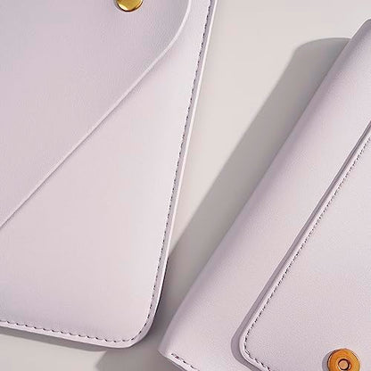 PU Leather Laptop Sleeve for 15.3 inch MacBook Air 2023 2024, Surface Book 13.5, Surface Laptop Studio - Light Purple - color: Light Purple, size: 14-15 Inch