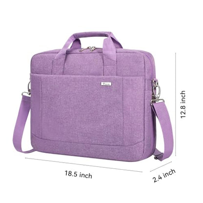 Voova 17.3-17 Inch Laptop Bag, Computer Bag, MacBook Bag, Lavender | Expandable splash-proof 17.3-inch laptop messenger bag with removable strap; fits MacBook, HP, Dell, Lenovo and Asus - color: Lavender, size: 17-17.3 Inch