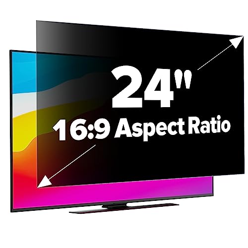 [2-Pack] HD Computer Privacy Screen 24 inch, Upgraded Computer Privacy Screen for 16:9 Widescreen Removable Anti Glare Cover and Blue Light UV-Blocking Filter - color: black, size: 24.1inch 2pcs