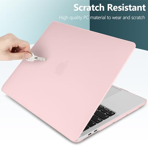 for MacBook Pro 13 inch Case 2023 2022 2021 2020 Release Model: A2338 M2/M1 A2289 A2251 with Touch Bar & Touch ID, Frosted Matte Plastic Hard Shell Case & Keyboard Cover, Solid Pink - color: Solid Pink