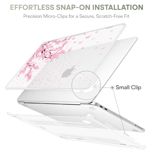 Compatible with MacBook Neo 13 inch (2026 Release A3404) (A18 Pro) with Liquid Retina Display, Printed Slim Protective Case with Screen Protector & Keybaord Cover, Sakura & Flying - color: Sakura & flying