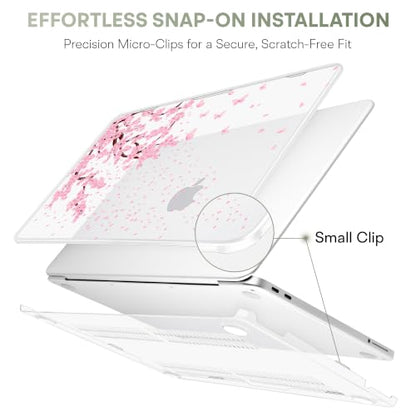 Compatible with MacBook Neo 13 inch (2026 Release A3404) (A18 Pro) with Liquid Retina Display, Printed Slim Protective Case with Screen Protector & Keybaord Cover, Sakura & Flying - color: Sakura & flying