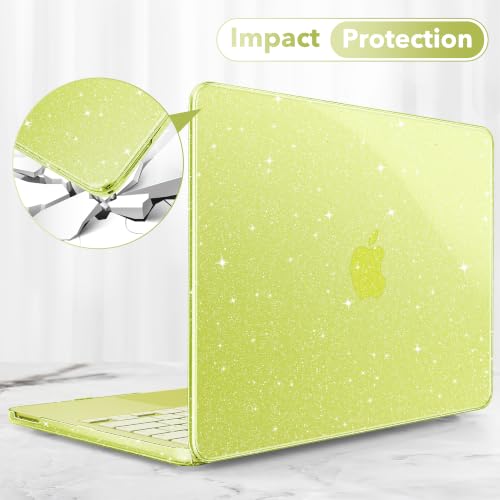 May Chen Compatible with MacBook Neo 13 inch Case 2026 Model A3404, Plastic Hard Shell,Keyboard Cover,Screen Protector,Dust Plug, for MacBook Neo 13" with A18 Pro Chip, Glitter Citrus - color: Glitter Citrus
