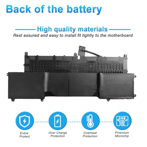 88Wh TVKGH Laptop Battery Replacement for Dell Latitude 9510 9520 & 9520 2-in-1 Series Notebook N7HT0 V5K68 0HYMNG N2NLL 08NFC7 089GNG 0PKW00 11.4V 7334mAh - size: 10.39*5.51*0.41inch TVKGH