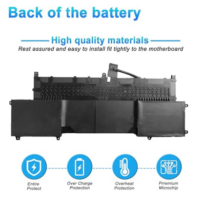 88Wh TVKGH Laptop Battery Replacement for Dell Latitude 9510 9520 & 9520 2-in-1 Series Notebook N7HT0 V5K68 0HYMNG N2NLL 08NFC7 089GNG 0PKW00 11.4V 7334mAh - size: 10.39*5.51*0.41inch TVKGH
