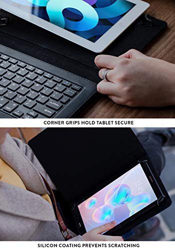 Cooper Infinite Executive Universal Tablet Keyboard Case for 7, 7.9, 8 inch | Tablet Case with Keyboard & 2-in-1 Leather Folio Cover | Bluetooth, Wireless, Hotkeys | Android, Windows, iPadOS (Blue) - color: Dark Blue
