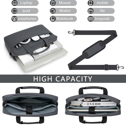 14 15 inch Laptop Carrying Shoulder Bag Waterproof Briefcase Compatible with MacBook Acer ASUS HP Surface Dell Chromebook, Gray - color: Gray, size: 14"-15"
