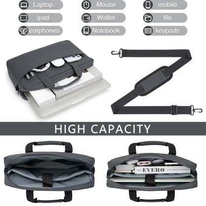 14 15 inch Laptop Carrying Shoulder Bag Waterproof Briefcase Compatible with MacBook Acer ASUS HP Surface Dell Chromebook, Gray - color: Gray, size: 14"-15"