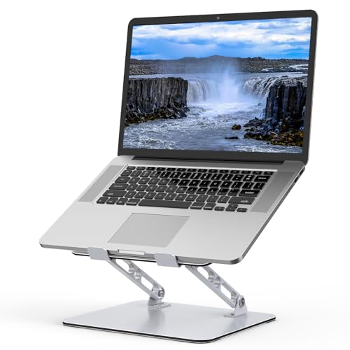 Laptop Stand for Desk, Adjustable Laptop Riser Holder | Metal Foldable Computer Stand Portable Notebook Mount, Ventilated Cooling Tablet Stand Compatible with 10-15.6” Laptops