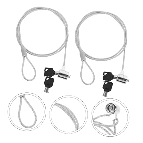 MERRYHAPY 2sets Keyed Cable Lock for Laptop and Monitor Security Lock Keys -Theft Design for Digital Devices Compatibility