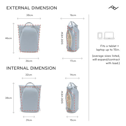Peak Design Everyday Totepack 20L, Eclipse, Weatherproof Shell, Top and Side Access, FlexFold Dividers, Laptop Sleeve, Internal Pockets, Backpack or Hand Carry, Versatile Tote Bag for Women and Men - color: Eclipse