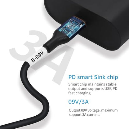 DSD TECH MagicConn SH-CP09B USB Type C PD to DC Power Cable(55x21)-9V - style: 9 V