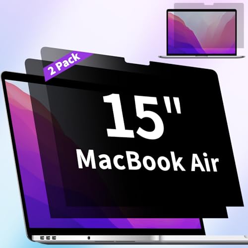 2 Pack Privacy Screen Compatible with MacBook Air 15 Inch Screen Protector (2023-2026, M2, M3, M4 M5), Anti Blue Light Glare & Anti Scratch Computer Privacy Shield for Mac Air 15.3" - size: MacBook Air 15 Inch (2023-2026, M2/M3/M4/M5)