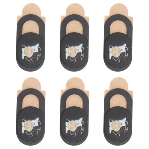 DOITOOL 6 Pack Cow Pattern Webcam Cover Slide Laptop Camera Cover Privacy Slider Ultra-Thin Camera Privacy for Laptop Tablet Computer Easy Open and Close
