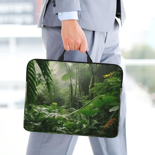 14 inch Laptop Sleeve with Handle Shockproof Laptop Bag Waterproof Computer Cover Bag Tropical Rainforest Briefcase