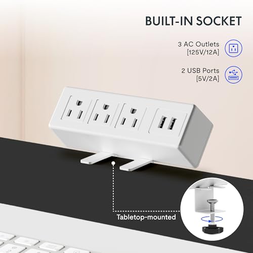 FLEXISPOT EN2 55"x28" Whole-Piece Standing Desk with Power Strip, White | Whole-Piece Desktop, Easy-Access Clamp Power Strip, Organized Cable Management, Modern Home Office Setup - color: White Top + White Frame, size: 55x28"