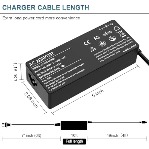 90W Universal Laptop Charger AC Adapter Replacement for Dell HP Acer Asus Lenovo IBM Toshiba Samsung Gateway Sony Fujitsu Notebook Ultrabook Chromebook Power Supply Cord
