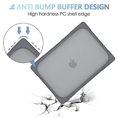 MEEgoodo Case for MacBook Air 15 inch 2026 2025 2024 2023, Case Fit Model (A3448/A3241/A3114/A2941) with M5/M4/M3/M2 Chip, Laptop Hard Shell with Heavy Duty Rugged Shockproof, Grey - color: Grey