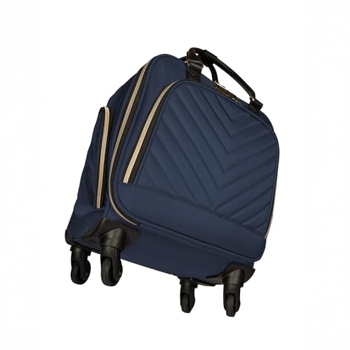 Kenneth Cole REACTION Chelsea Chevron Quilted Luggage, Navy, Underseater, 17-Inch Carry On - color: Navy, size: 17-Inch Underseater