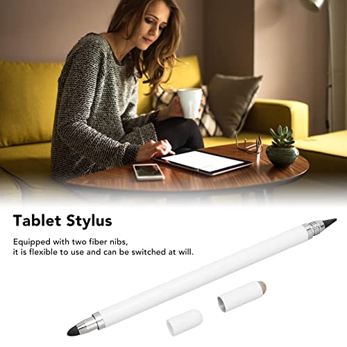 3 in 1 Stylus Pen, Universal Capacitive Stylus with 3 Replaceable Tips, No Battery Needed Touch Screen Pen fo Tablet, Phone, Drawing & Writing (White)