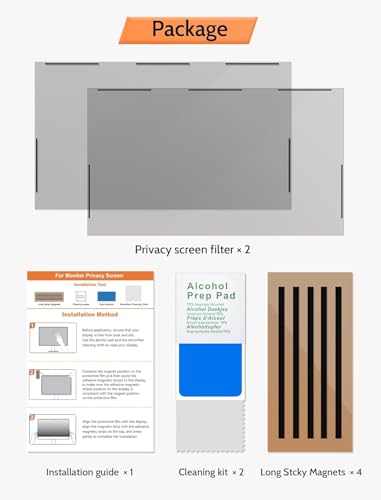 2 Pack- 32 Inch 16:9 Magnetic Privacy Screen for Frameless Computer Monitor | Anti Glare, Anti Blue Light, Anti Spy, Eye Protect, Anti Reflect, Anti UV, Perfect fit, High Quality, Easy install, Removable - size: 32 Inch (Diagonal) - 16:9 Aspect Ratio