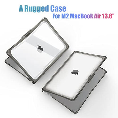 IBENZER Hexpact Protective MacBook Air 13 inch Case M5 2026 M4 2025 M3 M2 2024-2022 A3449 A3240 A3113 A2681, Heavy Duty Case & KeyboardCover & ScreenFilm, Gray, HPE-KK-GY+2 - color: Gray