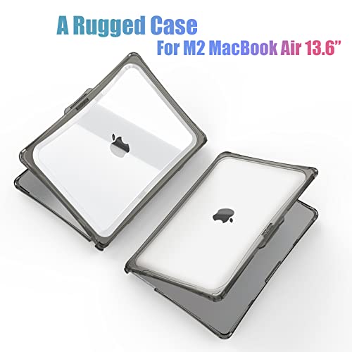 IBENZER Hexpact Protective MacBook Air 13 inch Case M5 2026 M4 2025 M3 M2 2024-2022 A3449 A3240 A3113 A2681, Heavy Duty Case & KeyboardCover & ScreenFilm, Gray, HPE-KK-GY+2 - color: Gray