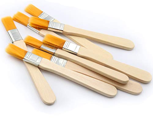 LBY 10pcs Household Cleaning Dusting Brush,135mm(5.31'') Paint Brush Small Size Keyboard Brush Computer Notebook Dusting Brush, Yellow Natural Bristles, Wooden Handle - size: 135mm(5.31'')Dusting Brush