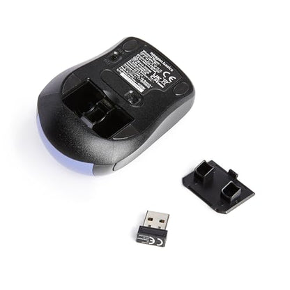 Amazon Basics 2.4 GHz Wireless Optical Computer Mouse with USB Nano Receiver, Portable, Easy Setup, Blue - color: Blue, style: 1-Pack