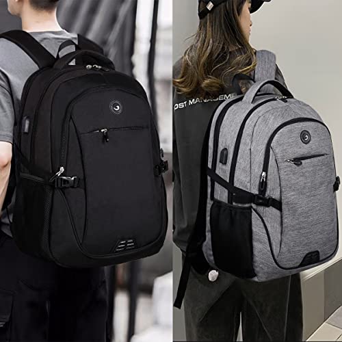 SHRRADOO Travel Laptop Backpack for Men Women, 17 Inch College Computer Bag | Anti Theft Backpack with Combination Lock, Carry On Flight Approved, Fit 17 Inch Laptop, Computer College Bag, Work Daypack - color: Black