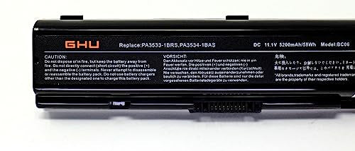 GHU PA3534U-1BRS Laptop Battery 58Wh Replacement for Toshiba Satellite A200 A205 A210 A300 A305 L305 L300D, Compatible with PA3533U PA3535U - style: PA3534U-1BRS