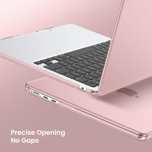EooCoo Case Compatible with MacBook Air 13 inch M5 2026-2022 M4 M3 M2 A3449 A3240 A3113 A2681, Sleek Hard Shell Scratch Resistant Protective Cover for Mac Air 13.6 inch Case, Matte Pink - color: Matte Pink, size: Air 13.6-inch