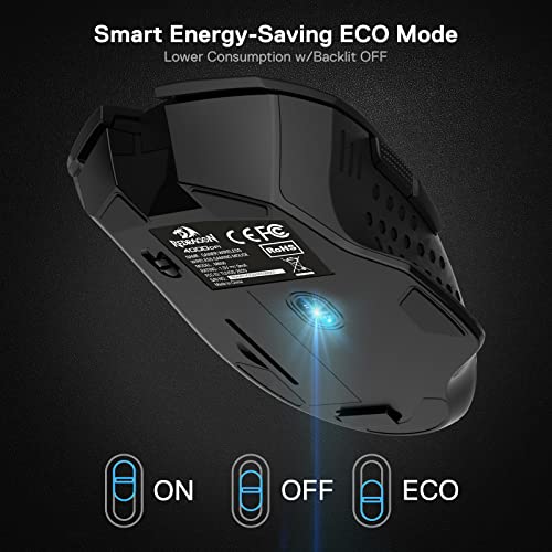 Redragon M656 Wireless Gaming Mouse, 4000 DPI & Programmable | 5 DPI Levels, 7 Macro Buttons, Red LED Backlit & Pro Software/Drive Supported, for PC/Mac/Laptop - style: 2.4G Wireless