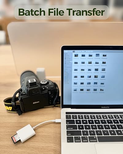 USB-C SD Card Reader for iPhone 15 16 17 Pro Max Air/iPad/Mac/MacBook, 2-in-1 Digital Camera Memory Card Adapter for SD and Micro SD Cards