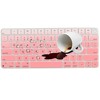 Keyboard Cover for Apple 2024/2023/2021 iMac All-in-One Desktop Keyboard, iMac 24 Inch with M4 /M3 /M1 Chip & Apple Magic Keyboard A3118 A2449 A2450 MK293LL/A MK2A3LL/A, Magic Keyboard 3 - color: GradualPink