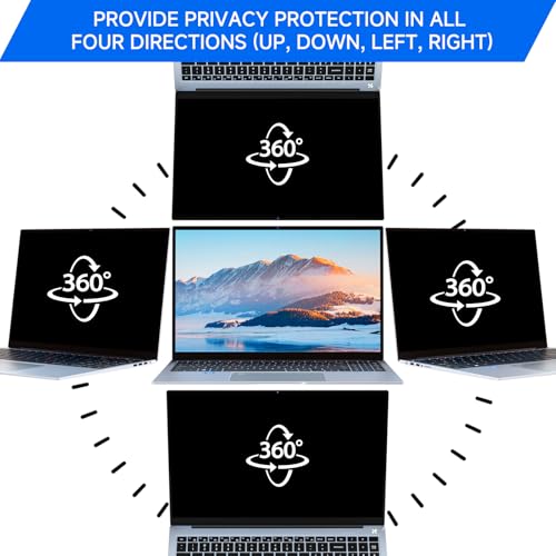 ZOEGAA 4-way 360° Privacy Screen For 14 Inch 16:9 Laptop That Screen Size is 12.2 in Wide and 6.8 in High. Removable Privacy Screen For Laptop Monitor, Anti Glare And Blue Light, Compatible With HP Dell Lenovo Asus Samsung Acer Thinkpad - size: 14 in 16:9
