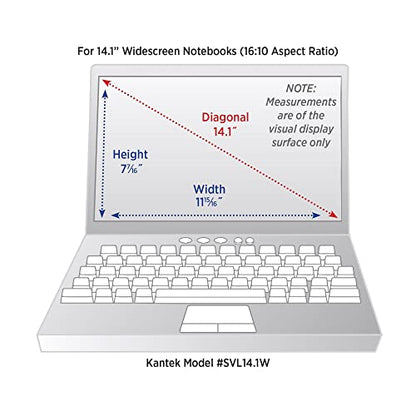 Kantek Secure-View Blackout Privacy Filter for 14.1-Inch Widescreen Notebooks (Measured Diagonally – 16:10 Aspect Ratio), Anti-Glare, Anti-Blue Light (SVL14.1W) - style: 14.1" Widescreen (16:10 Ratio)